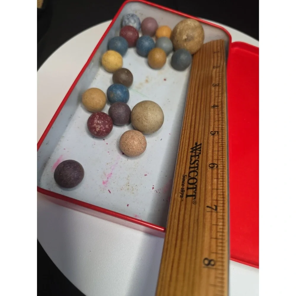 Civil War era clay marbles colors lot of 19